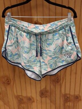 Ivory Ella Pink Tropical Palm Drawstring Pj Shorts